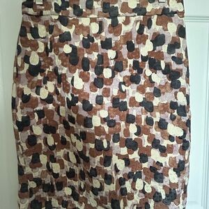 J. Crew Dark Gray, Purple, and Cream Pencil Skirt Knee-Length